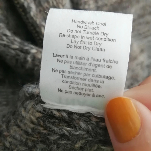 Aritzia TNA Lambswool Cowichan Zip Up Chunky Knit Sweater Heather Gray XXS - Picture 15 of 16